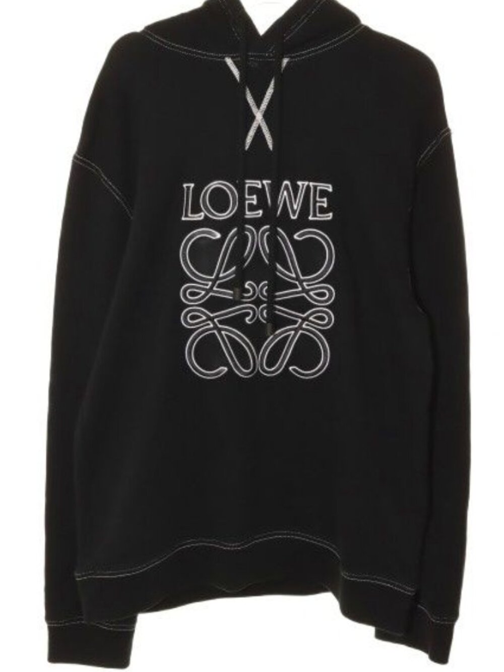 Loewe Anagram Tonal Hoodie Black Logo